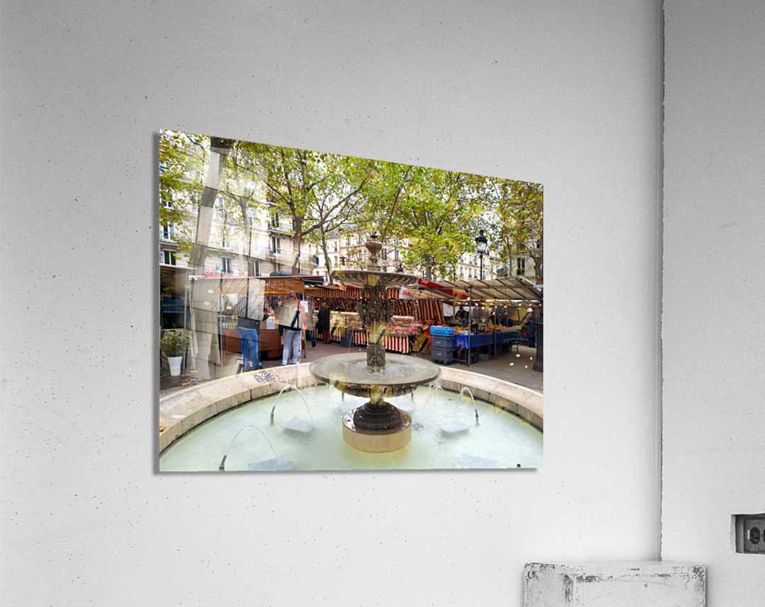 Streets of Paris -- Farmers Market Impression acrylique