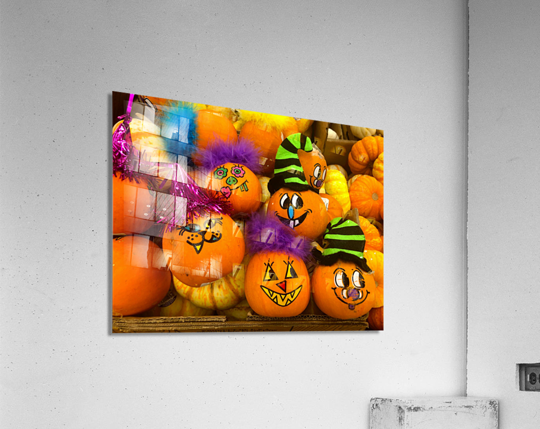 Halloween Pumpkin Faces Acrylic Print