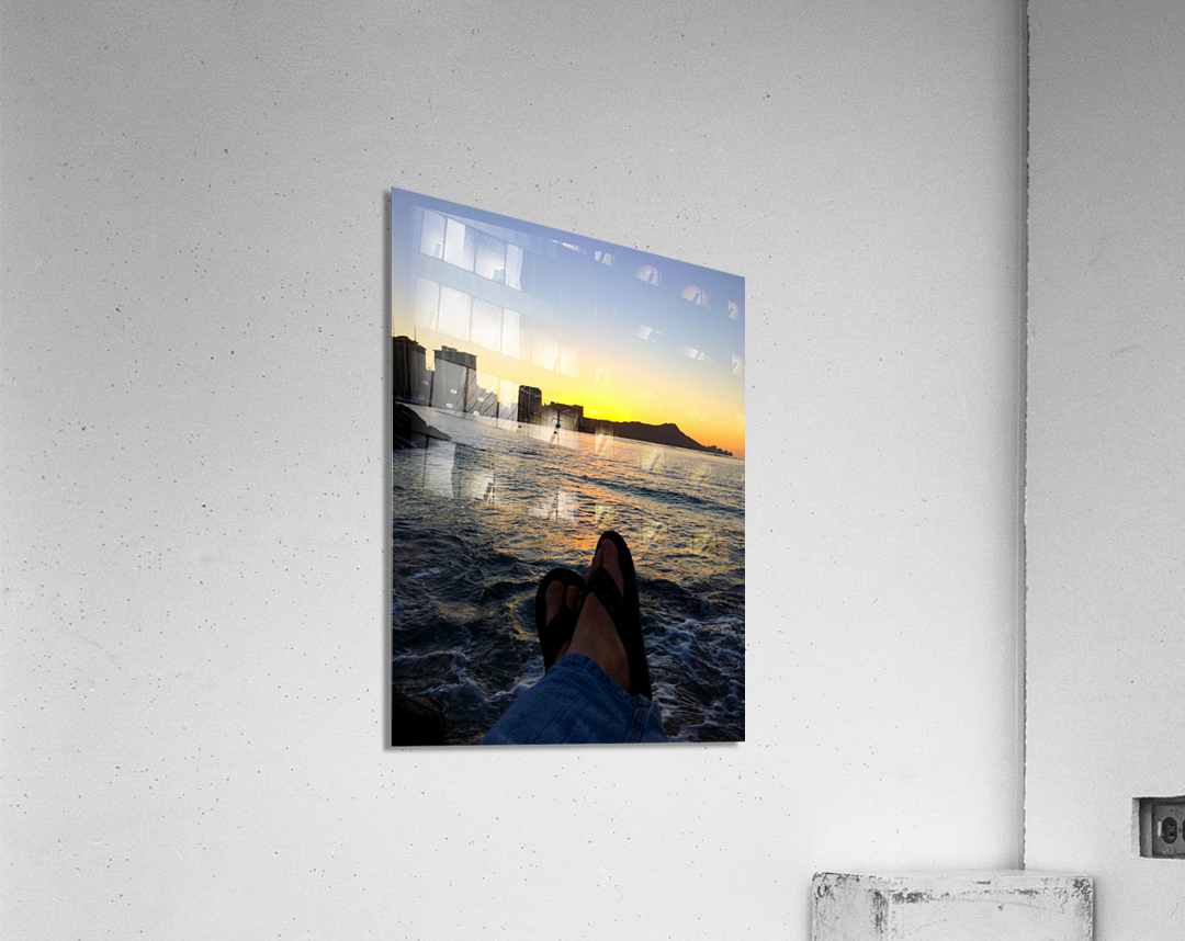 Sitting by the Dock of the Bay Sunrise Acrylic Print