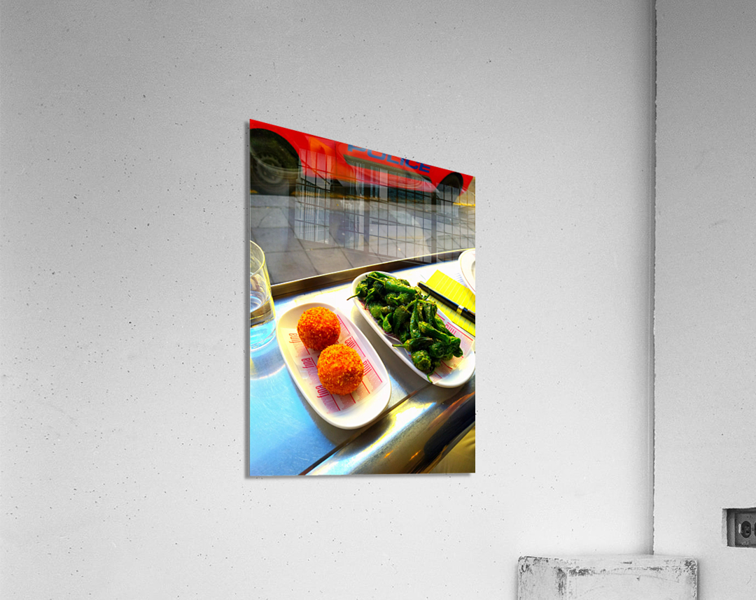 Bunuelas de Bacalao and Pimientos de Padron at Barrafina Impression acrylique