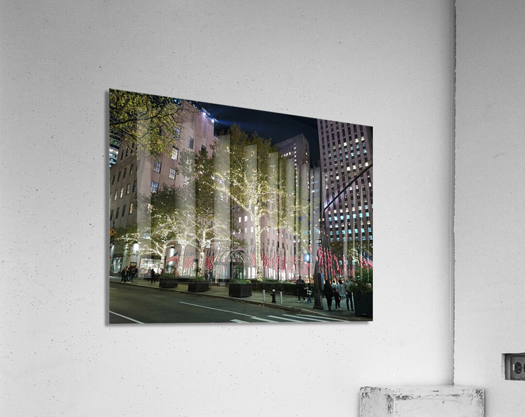 Flags and Lights – Manhattan Nights Acrylic Print