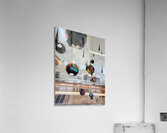 Globe and Droplets Hanging Art in La Guardia Airport 1A  Acrylic Print