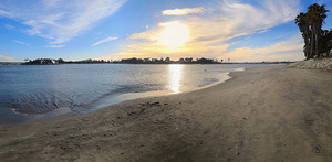 Panoramic San Diego Sunset on the Beach 