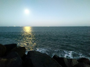 Reflections of the Moon at Poolbeg 2