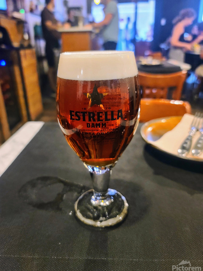 Amber Pause in a Barcelona Pulse  Print