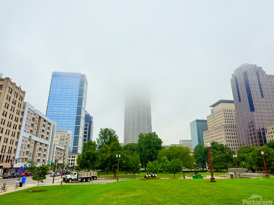 Foggy Skyline with Park  Print