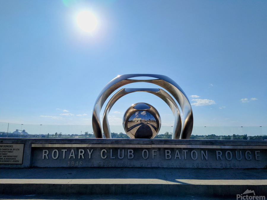 Rotary Club Centennial Sculpture Metallic Eyeball to Heaven  Print