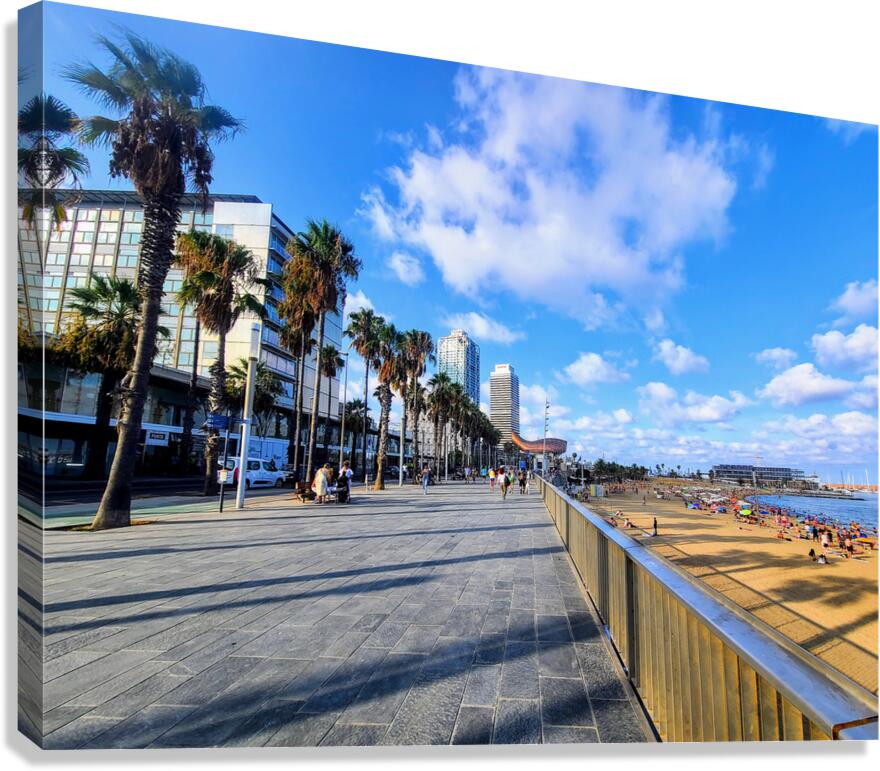 Barcelona Beach: Where the City Meets the Sea Canvas Print