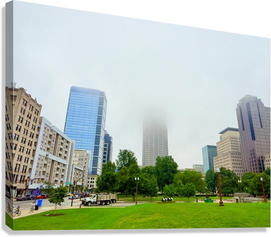 Foggy Skyline with Park Canvas Print