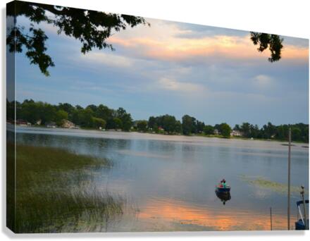 Family Fishing on the Lake Canvas Print