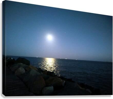 Reflections of the Moon at Poolbeg Canvas Print