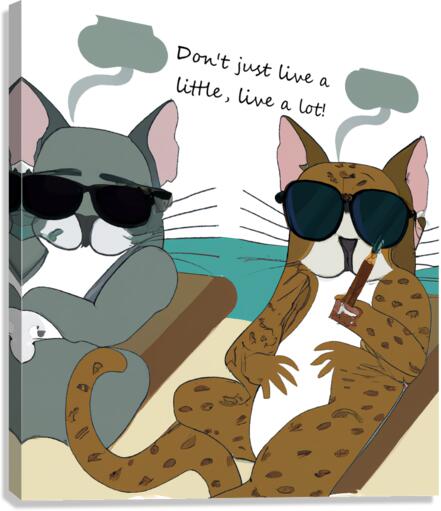 BadCatz Beach Bums 1C Canvas Print