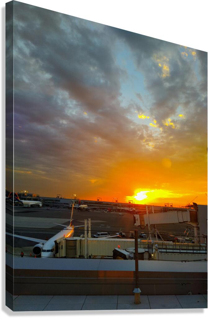  Runway Sunset Canvas Print