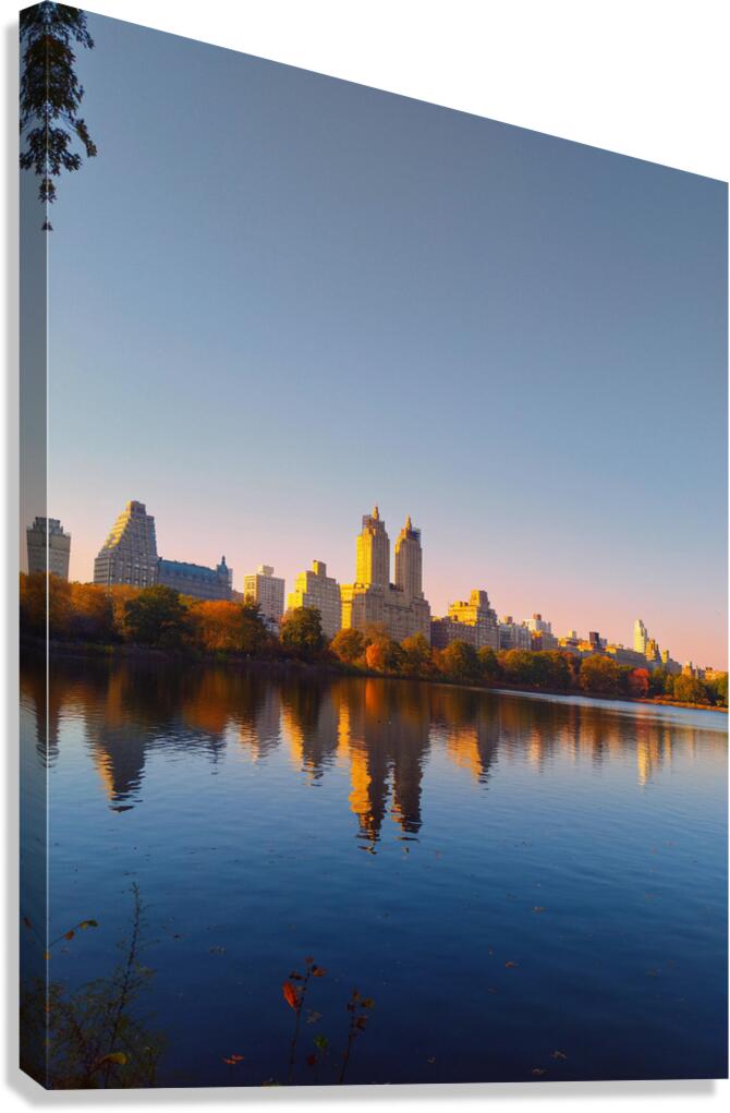 Autumn Skyline Firelight Canvas Print