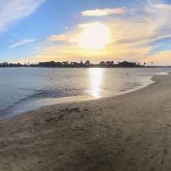 Panoramic San Diego Sunset on the Beach 
