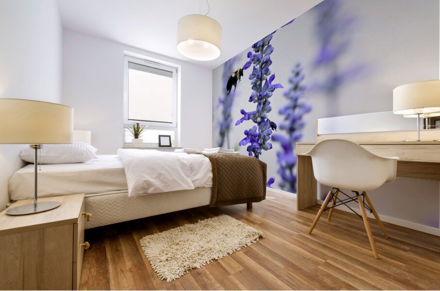 Salvia Bloom & the Pollinator Mural print