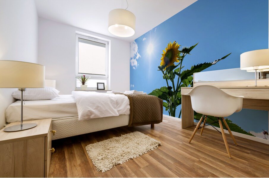 Solar Serenade: The Bloom That Reaches Back Mural print