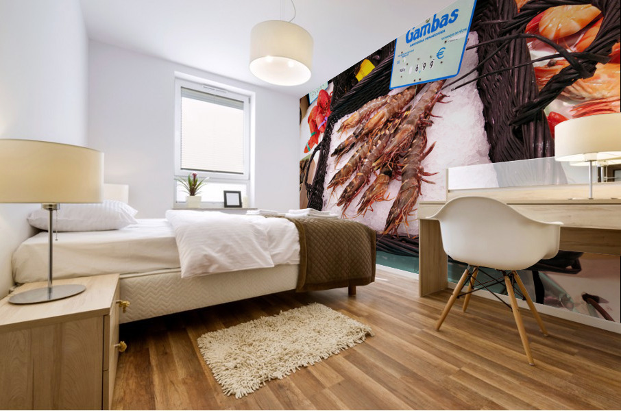 Farmers Market -- Seafood Mural print