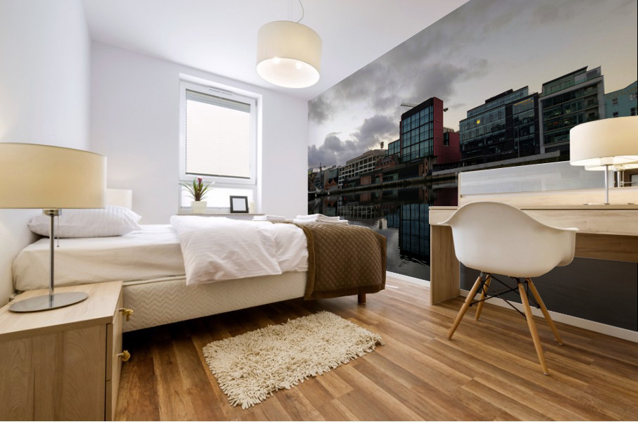 Calm Along River Quay 3 Mural print