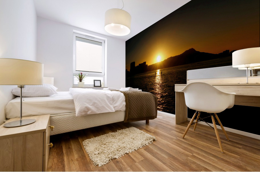 Paddle Board Sunrise Mural print