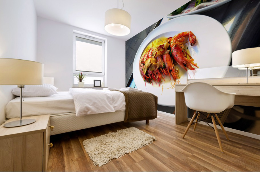 Gambas Rojas  at Barrafina Mural print