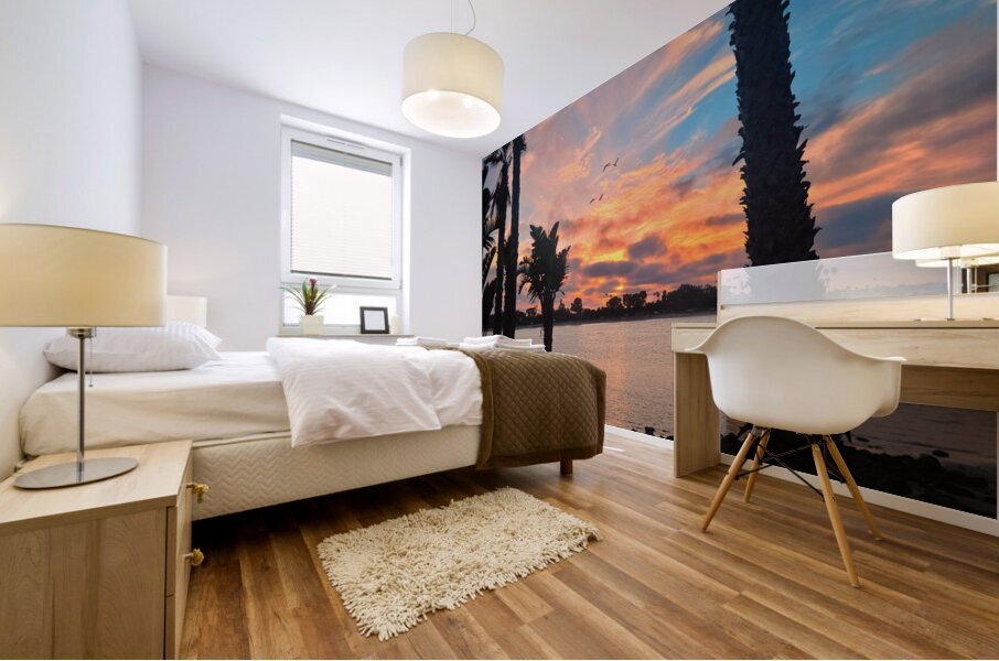 Sunset Paints the Sky in Fire Mural print