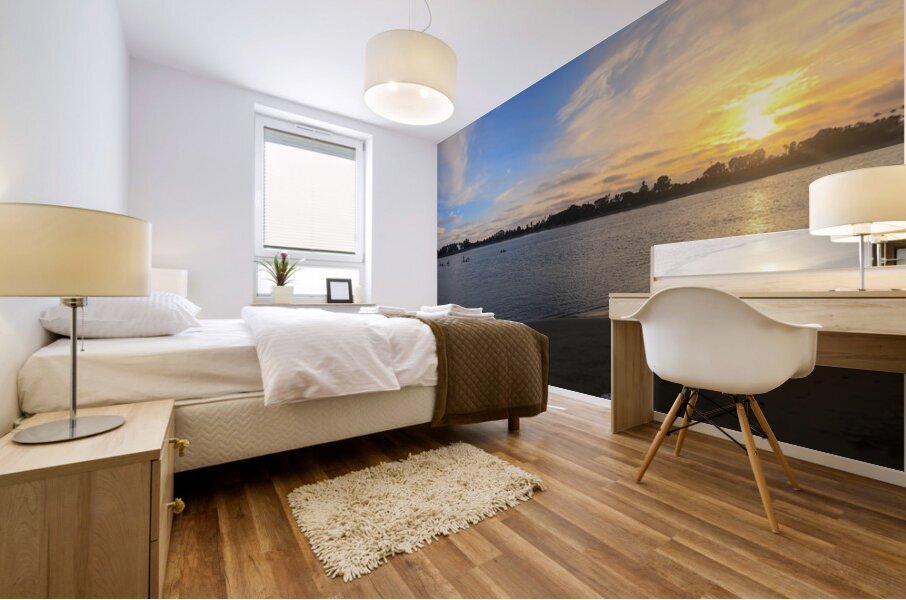 Panoramic San Diego Sunset: Moments between Light and Tide Mural print