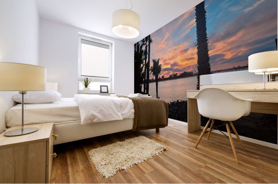 San Diego Sunset: Silent Waters Painted Skies Standing Tall Impression murale