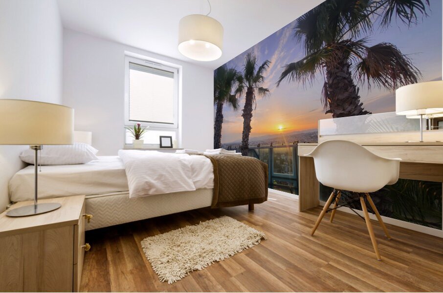 Palm Witnesses of the Falling Sun Mural print