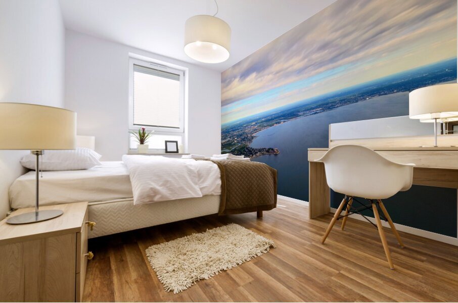 Tides of Perspective: An Elevated Gaze over Boston Bay Mural print