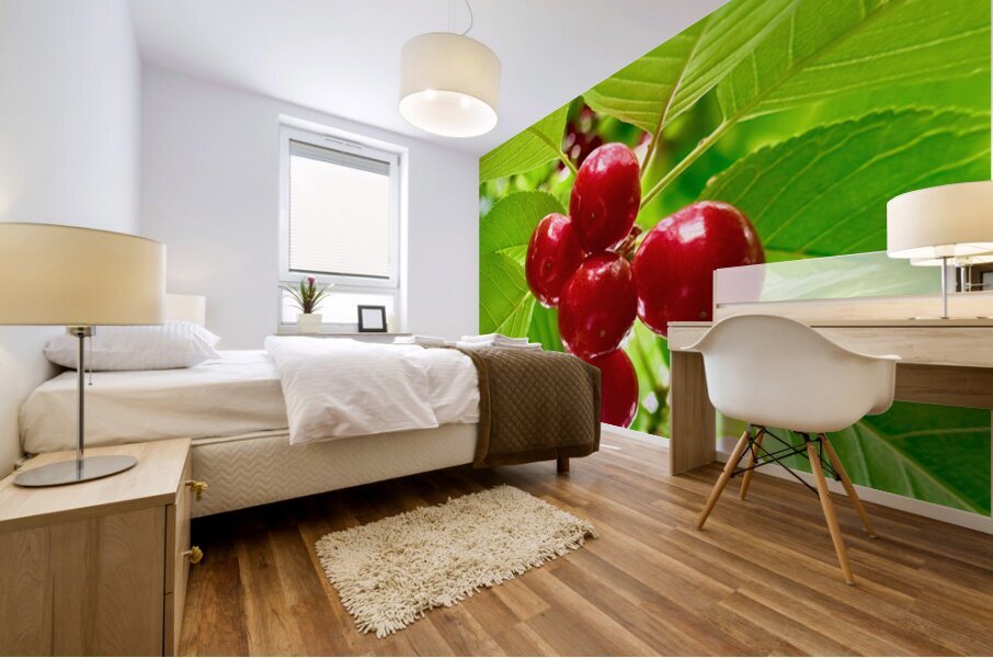 Scarlet Clusters of Abundance Mural print