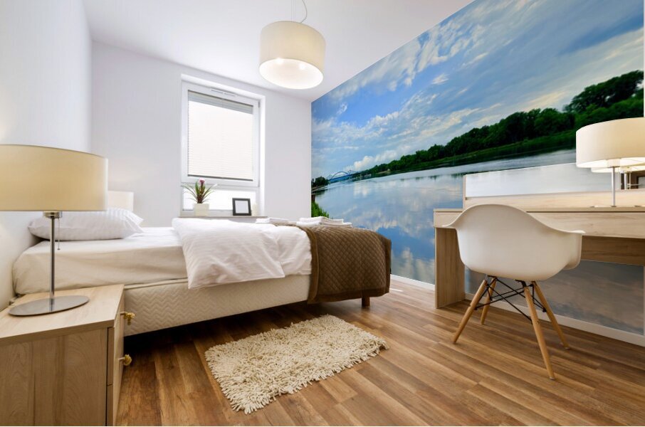 Whispers Between the Sky and Stream Mural print