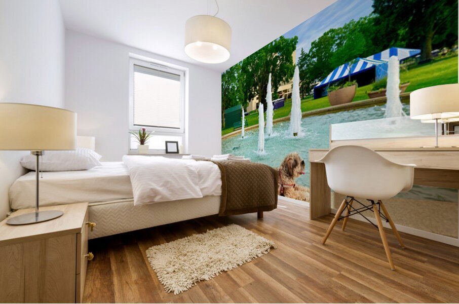 Lazy Days by the Fountain Impression murale