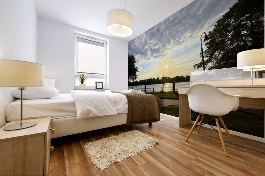 Twilight’s Breath Along the Waterfront Path Mural print