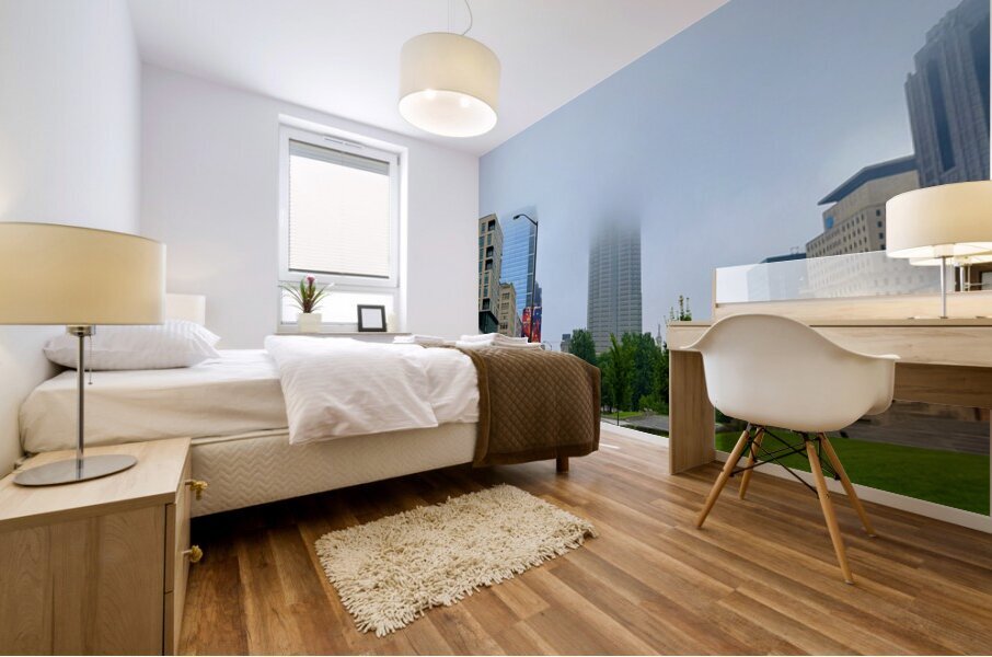 Fogbound Skyline Stroll Mural print