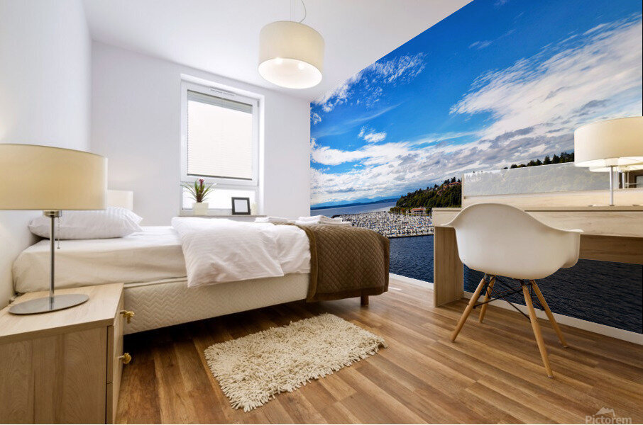 Boat Dock By the Sea Wall Impression murale