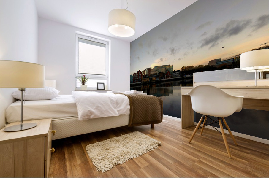 Calm Along River Quay 2 Mural print