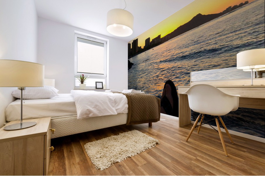 Sitting by the Dock of the Bay Sunrise Mural print