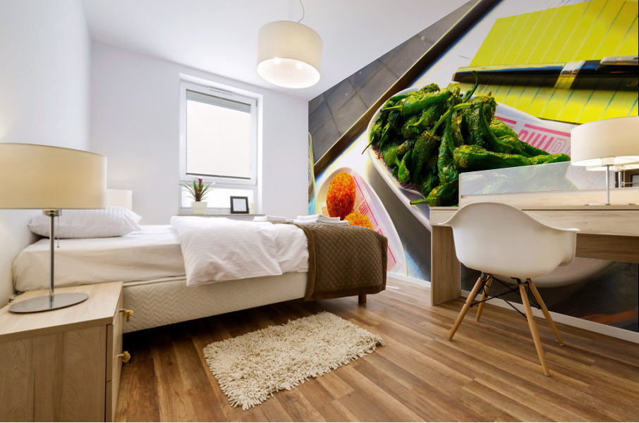 Bunuelas de Bacalao and Pimientos de Padron at Barrafina Impression murale