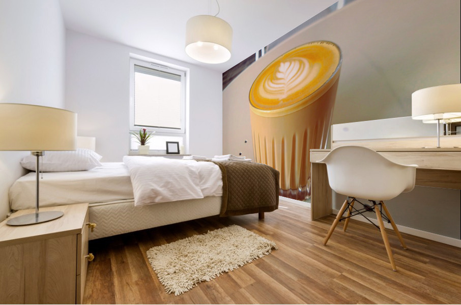 Never Too Latte Mural print