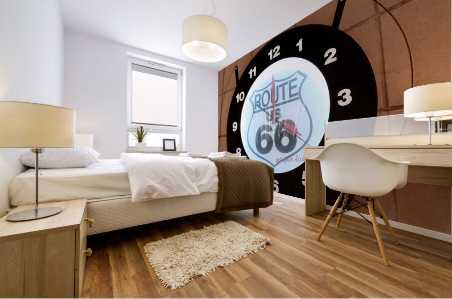 Route 66 Clock Mural print