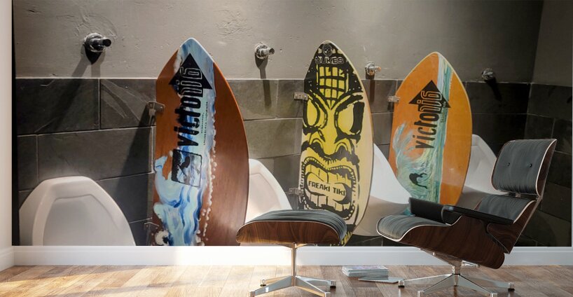 Surfboards Go to Reflect: A Wave of Humor in an Unexpected Place Wall Murals