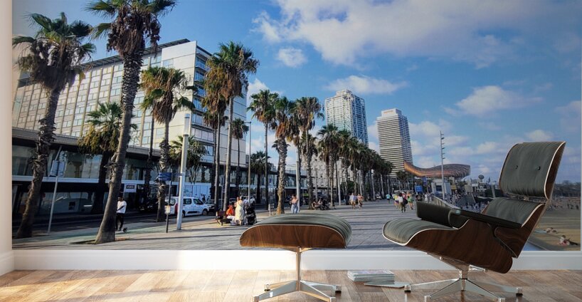Sun-Kissed Horizons: Barcelona Beach Wall Murals