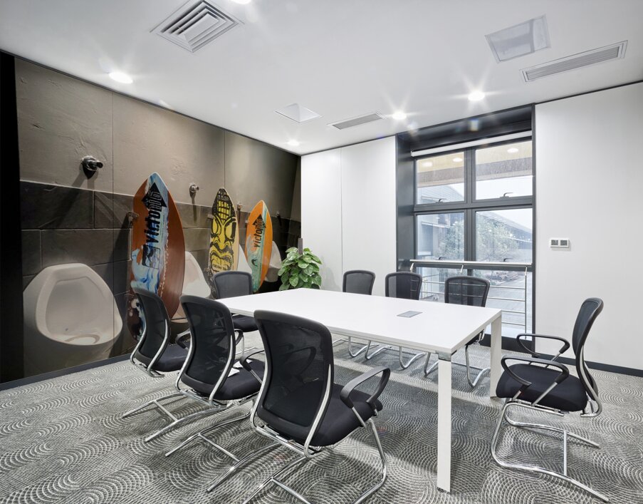 Surfboards Go to Reflect: A Wave of Humor in an Unexpected Place Wall Printing