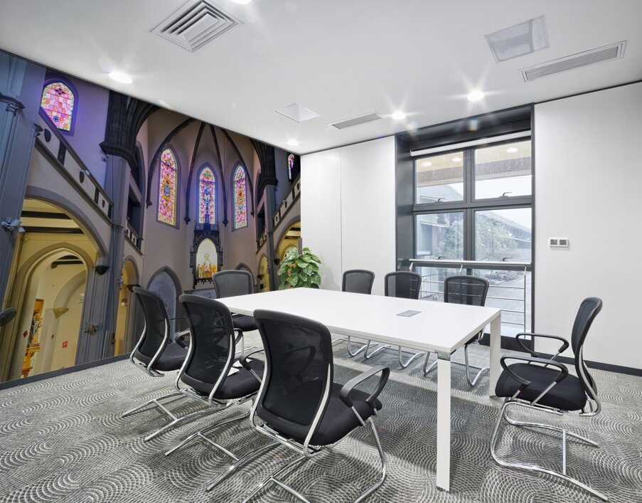 Cathedral Windows:  Where Heaven Filters Through Glass and Stone Wall Printing