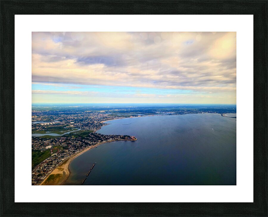 Tides of Perspective: An Elevated Gaze over Boston Bay Picture Frame print