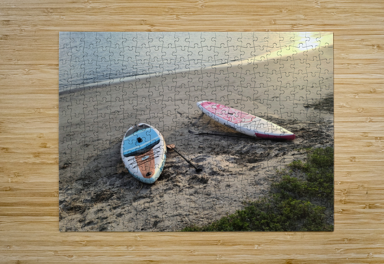 Shoreline Holds the Memory: Beached Paddle Board Click4Pix Puzzle printing