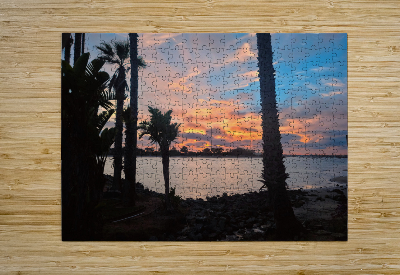 San Diego Sunset: Silent Waters Painted Skies Standing Tall Click4Pix Puzzle printing