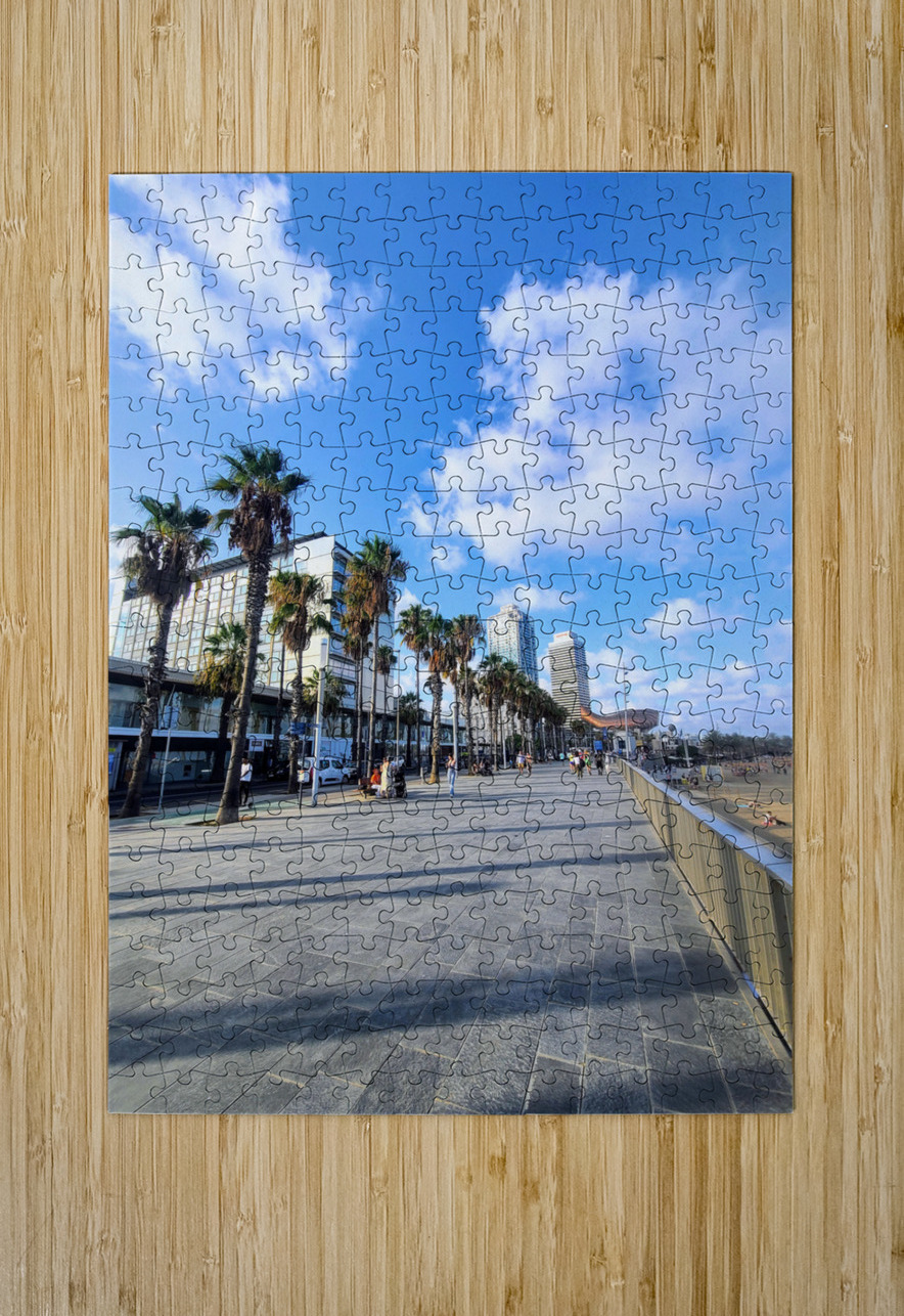 Sun-Kissed Horizons: Barcelona Beach Click4Pix Puzzle printing