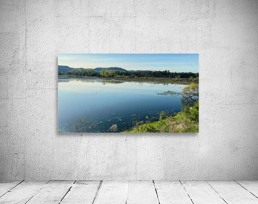 Serene Lakeside View with Forest and Hills Wall Preview